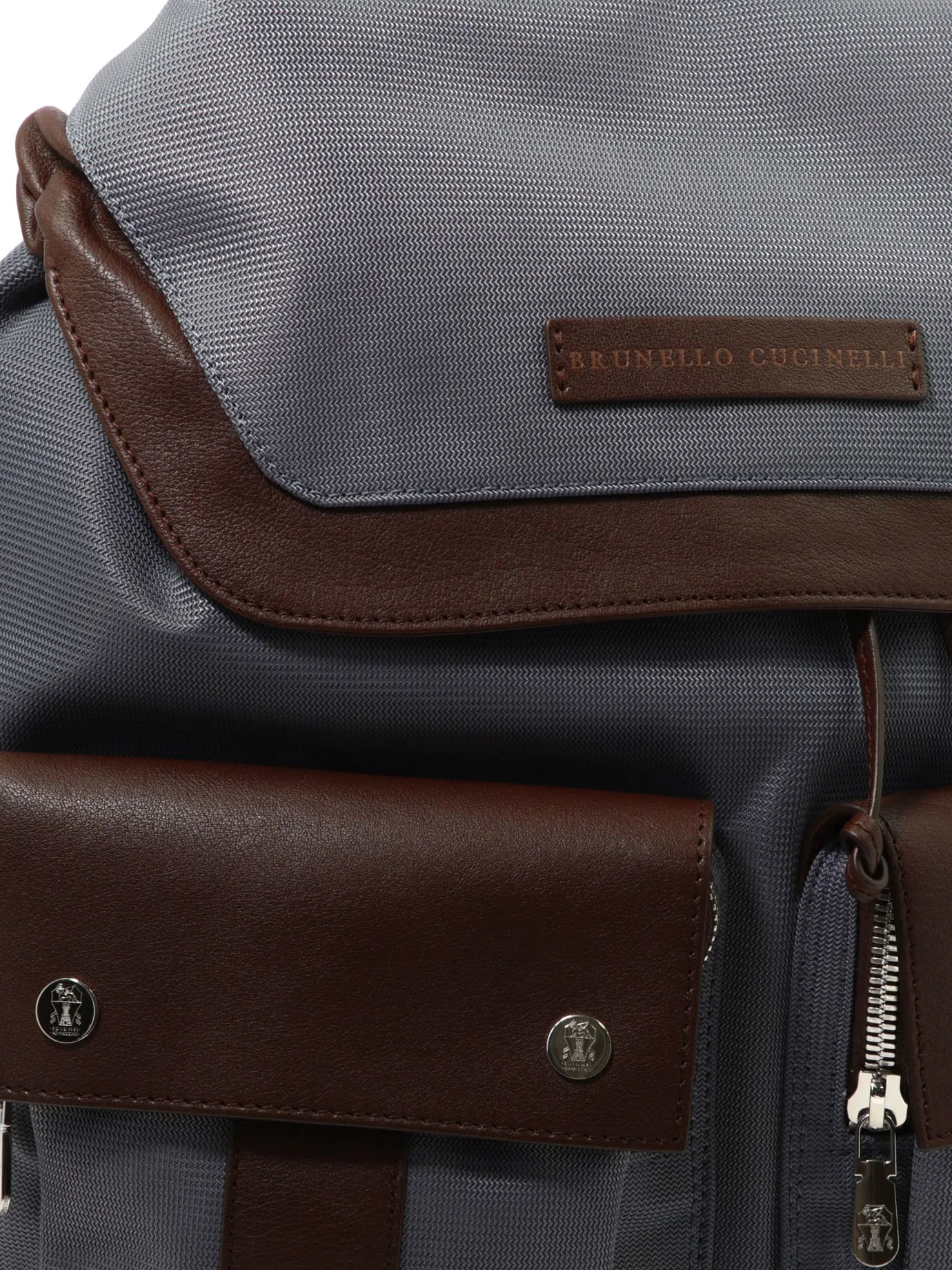Brunello Cucinelli Leisure Logo Detailed Foldover Backpack