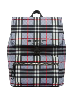 Burberry Kids Vintage Check Pattern Logo Printed Backpack