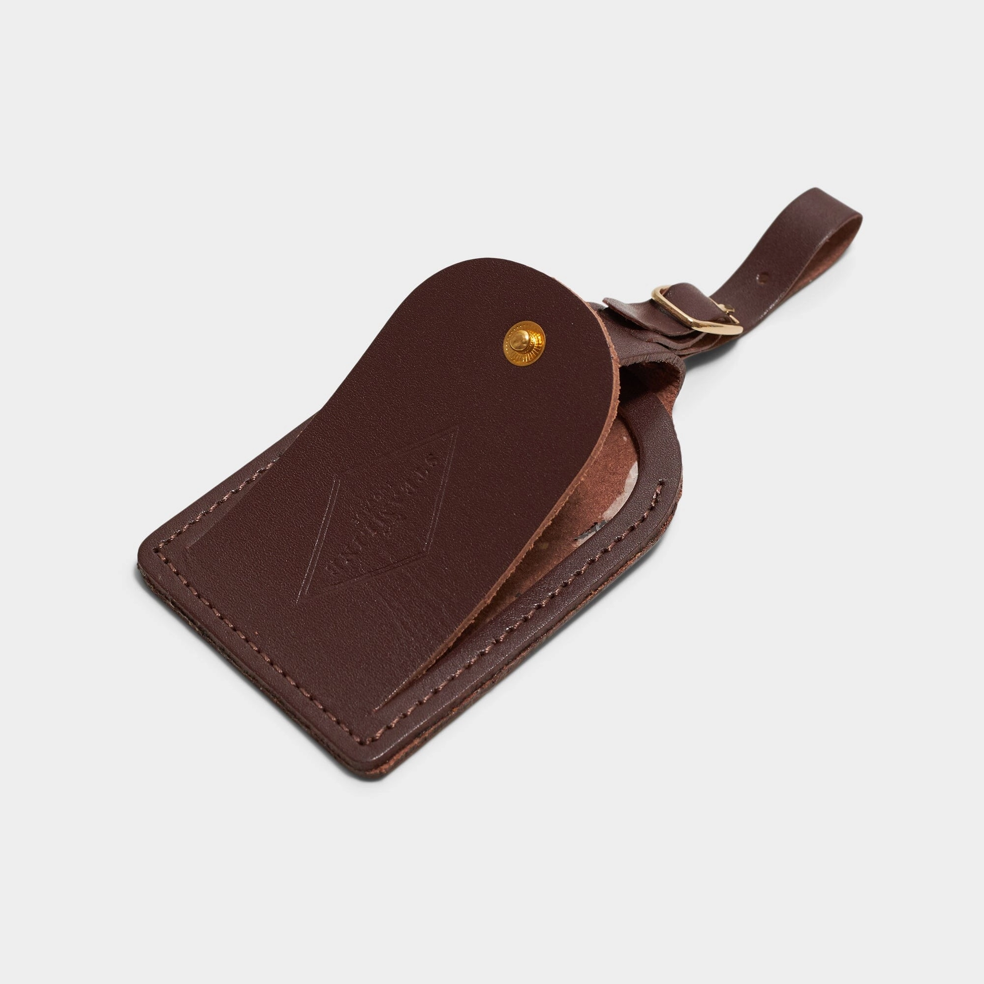 Burgundy Leather - Luggage Tag