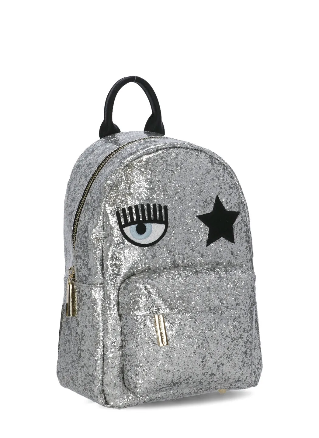 Chiara Ferragni Glitter-Embellished Zipped Backpack