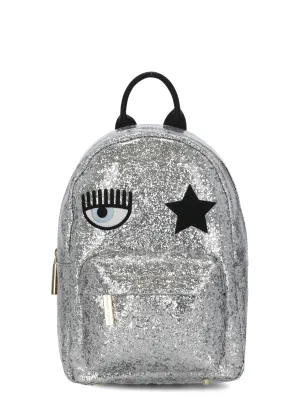 Chiara Ferragni Glitter-Embellished Zipped Backpack