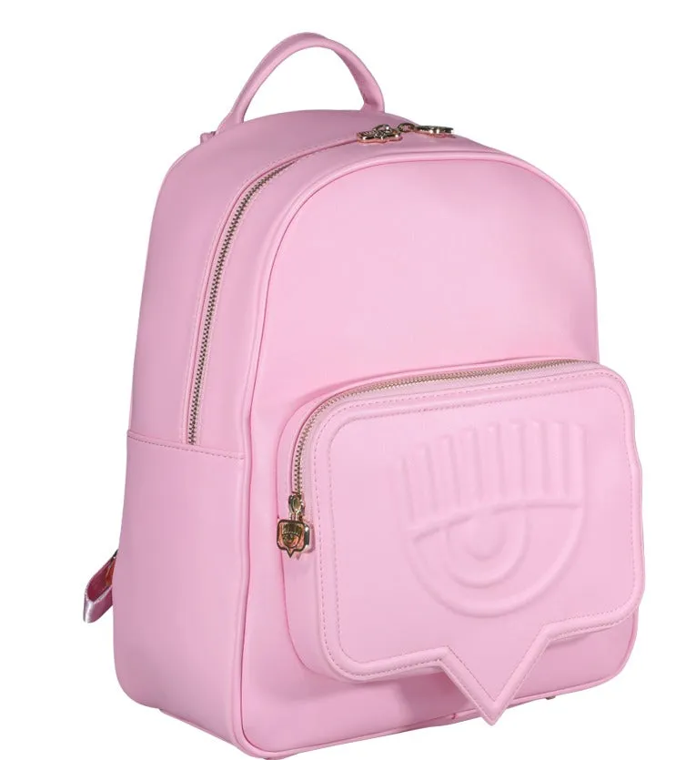 Chiara Ferragni Logo Embossed Zipped Backpack