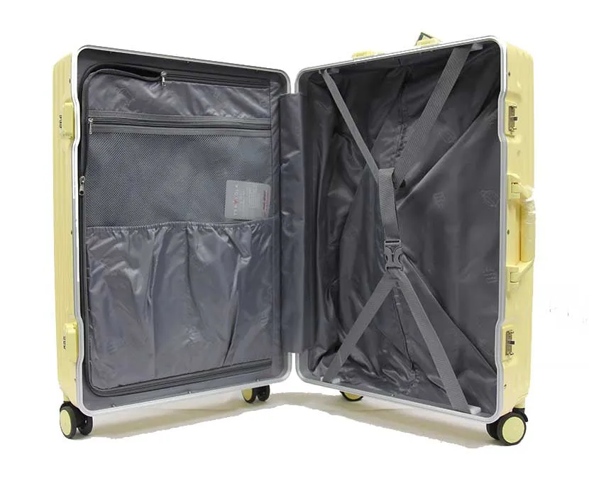 Contemporary Polycarbonate Aluminium Frame Luggage with 8 Spinner Wheels Safe Skies TSA Lock