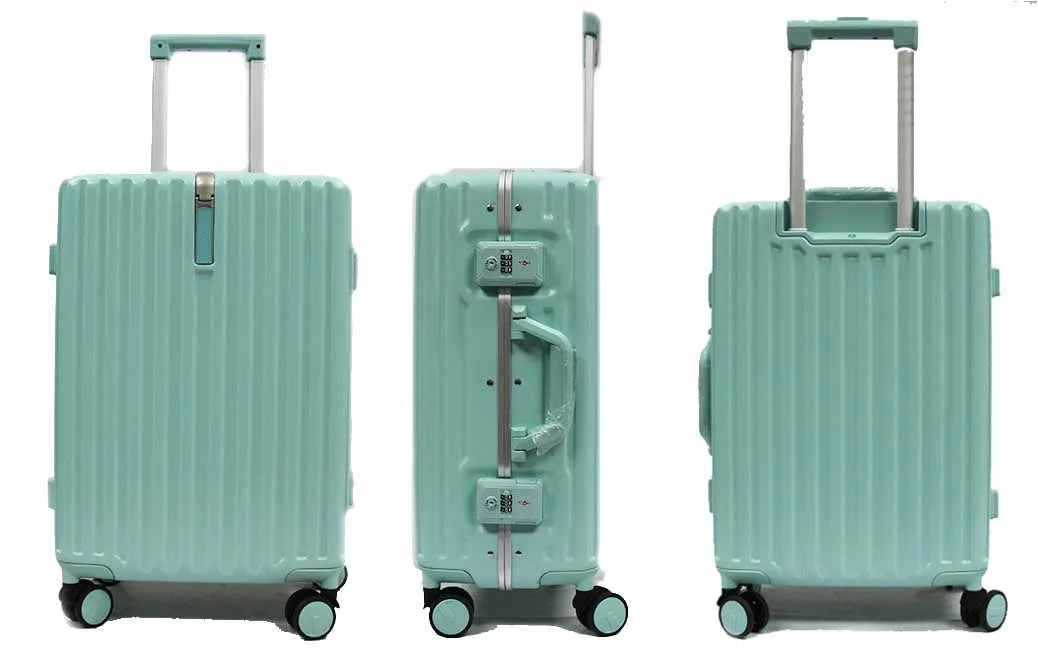 Contemporary Polycarbonate Aluminium Frame Luggage with 8 Spinner Wheels Safe Skies TSA Lock