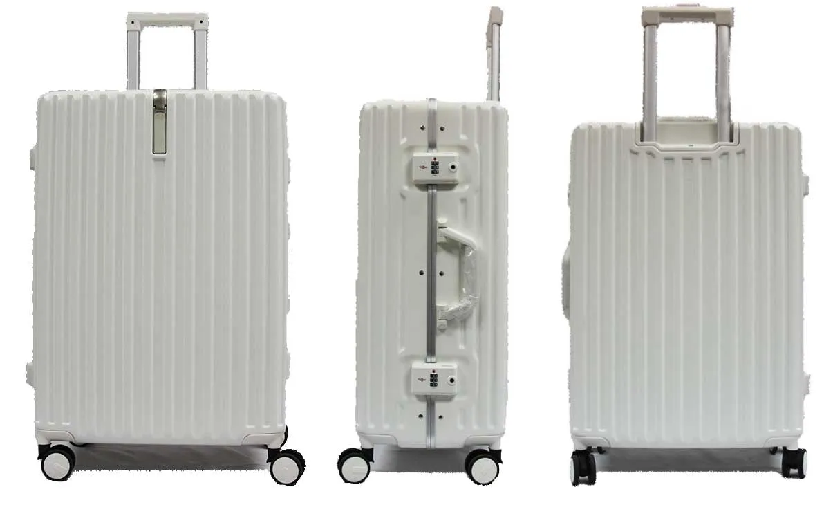 Contemporary Polycarbonate Aluminium Frame Luggage with 8 Spinner Wheels Safe Skies TSA Lock