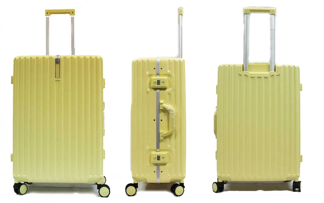 Contemporary Polycarbonate Aluminium Frame Luggage with 8 Spinner Wheels Safe Skies TSA Lock