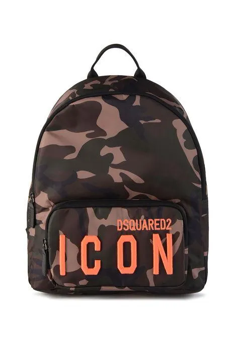 Dsquared2 Kids Logo Printed Camouflage Backpack