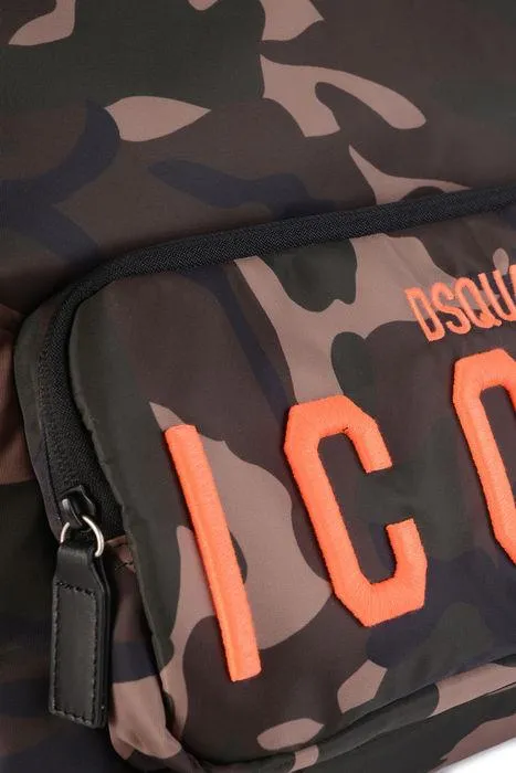 Dsquared2 Kids Logo Printed Camouflage Backpack