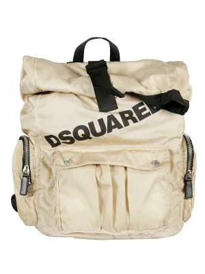 Dsquared2 Logo Printed Buckled Backpack