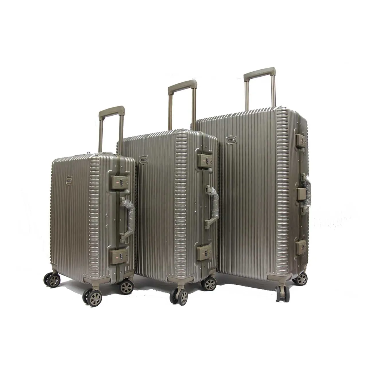 Elegant Polycarbonate Aluminium Frame Luggage with 8 Spinner Wheels Safe Skies TSA Lock