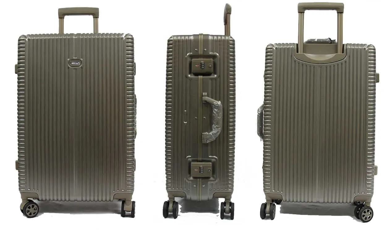 Elegant Polycarbonate Aluminium Frame Luggage with 8 Spinner Wheels Safe Skies TSA Lock
