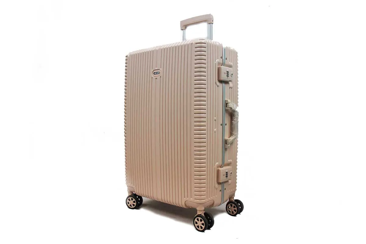 Elegant Polycarbonate Aluminium Frame Luggage with 8 Spinner Wheels Safe Skies TSA Lock