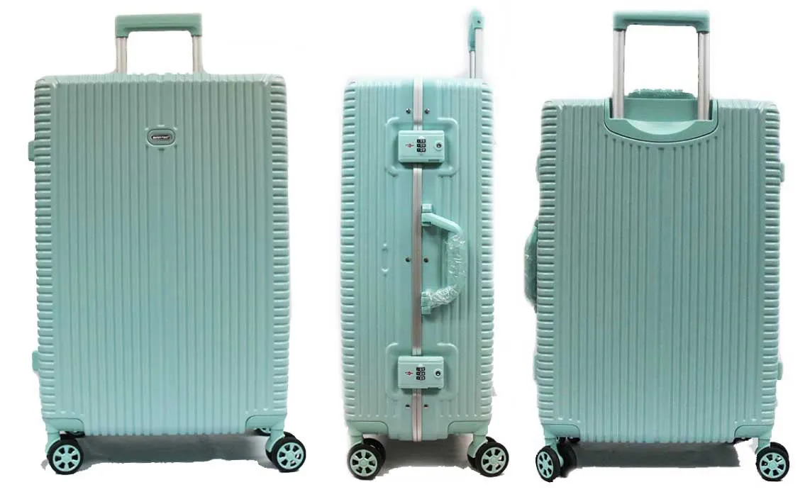 Elegant Polycarbonate Aluminium Frame Luggage with 8 Spinner Wheels Safe Skies TSA Lock
