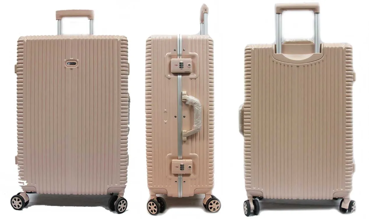 Elegant Polycarbonate Aluminium Frame Luggage with 8 Spinner Wheels Safe Skies TSA Lock