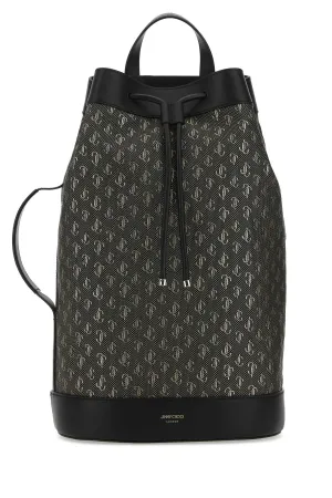 Jimmy Choo Allover Logo Embroidered Backpack