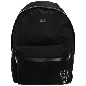 Karl Lagerfeld Logo Print Front-Zip Backpack