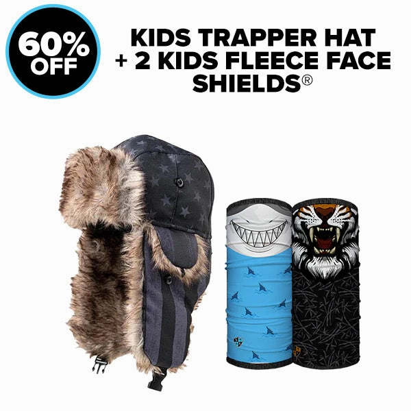 Kids Trapper Hat   2 Kids Fleece Face Shields®