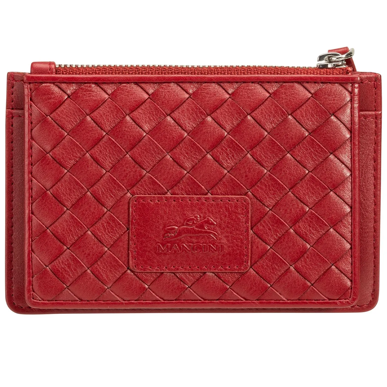 Mancini BASKET WEAVE RFID Secure Card Case and Coin Pocket