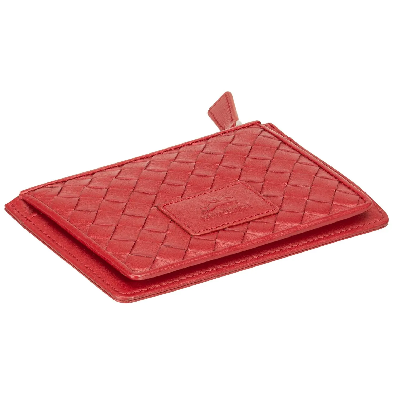 Mancini BASKET WEAVE RFID Secure Card Case and Coin Pocket