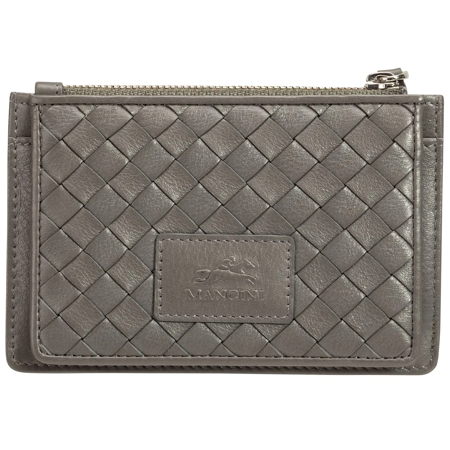 Mancini BASKET WEAVE RFID Secure Card Case and Coin Pocket