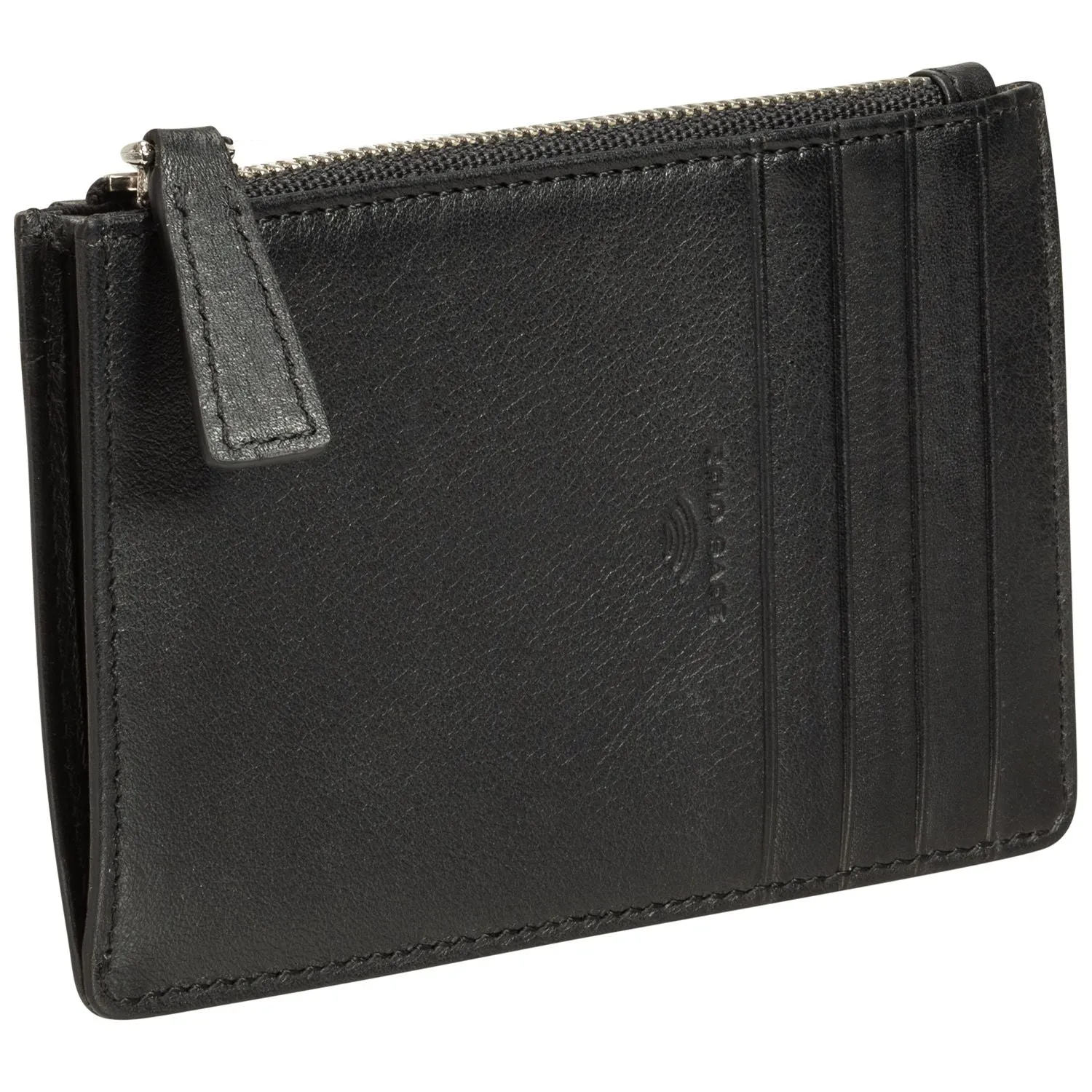 Mancini BASKET WEAVE RFID Secure Card Case and Coin Pocket