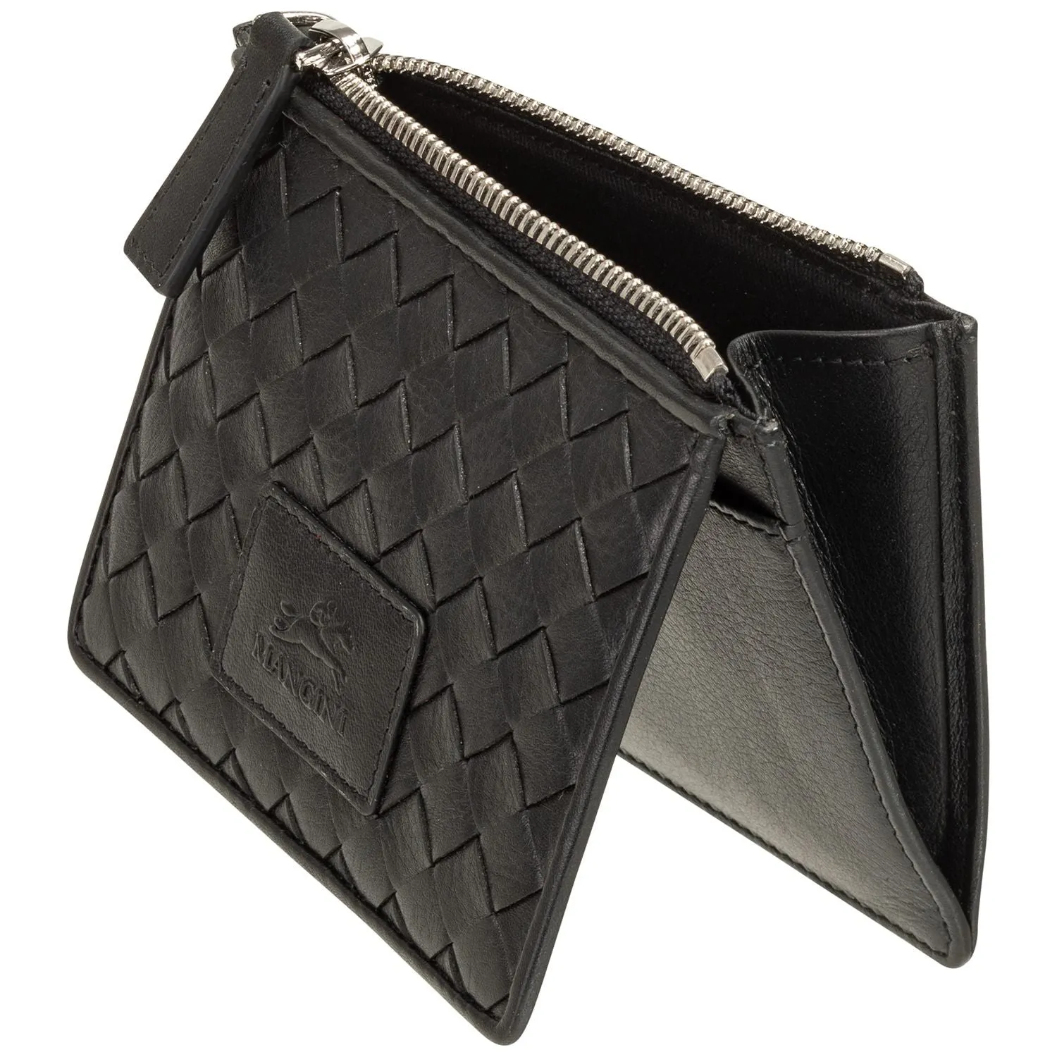 Mancini BASKET WEAVE RFID Secure Card Case and Coin Pocket
