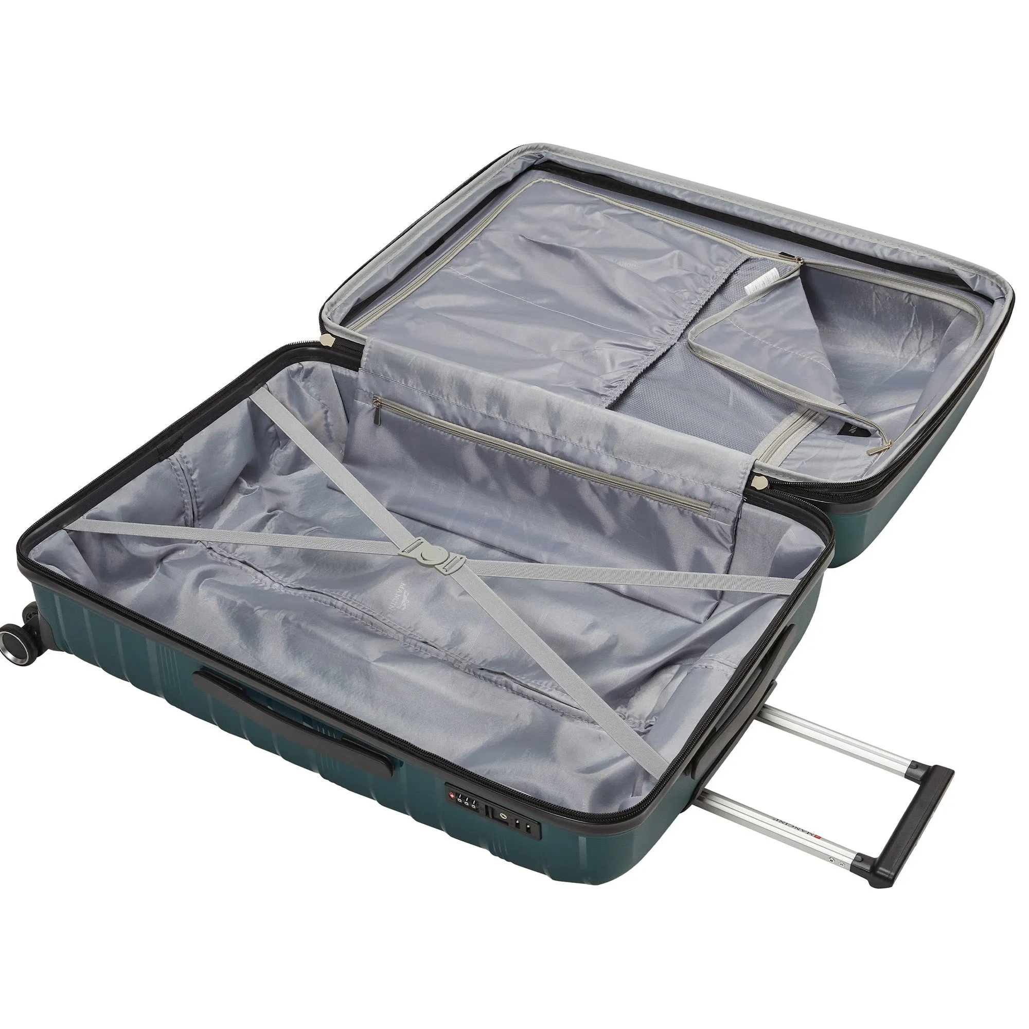 Mancini Bermuda Collection Polypropylene Spinner Luggage 2-Piece Set (Carry-On & Large)