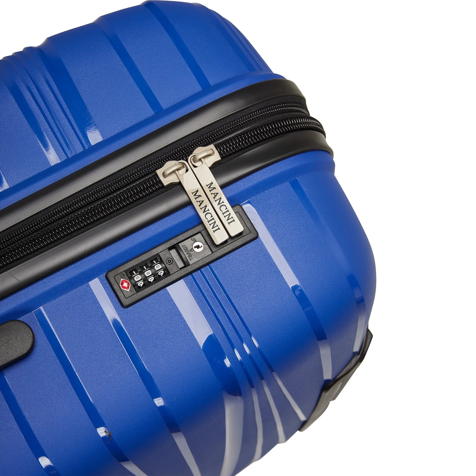 Mancini Bermuda Collection Polypropylene Spinner Luggage 2-Piece Set (Carry-On & Large)