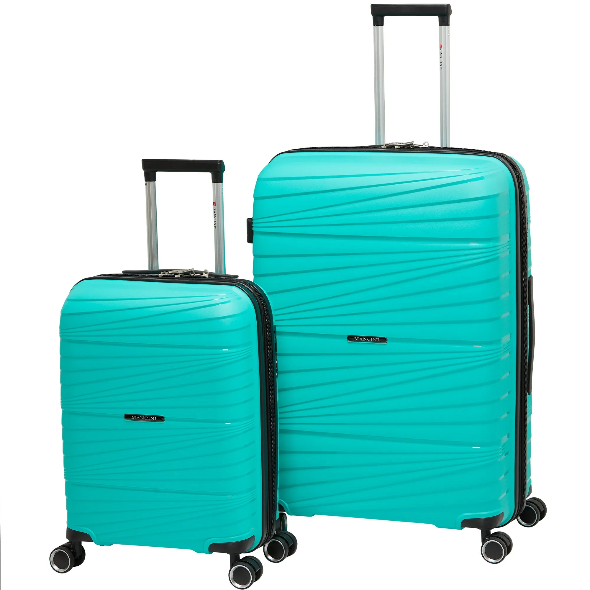 Mancini Bermuda Collection Polypropylene Spinner Luggage 2-Piece Set (Carry-On & Large)