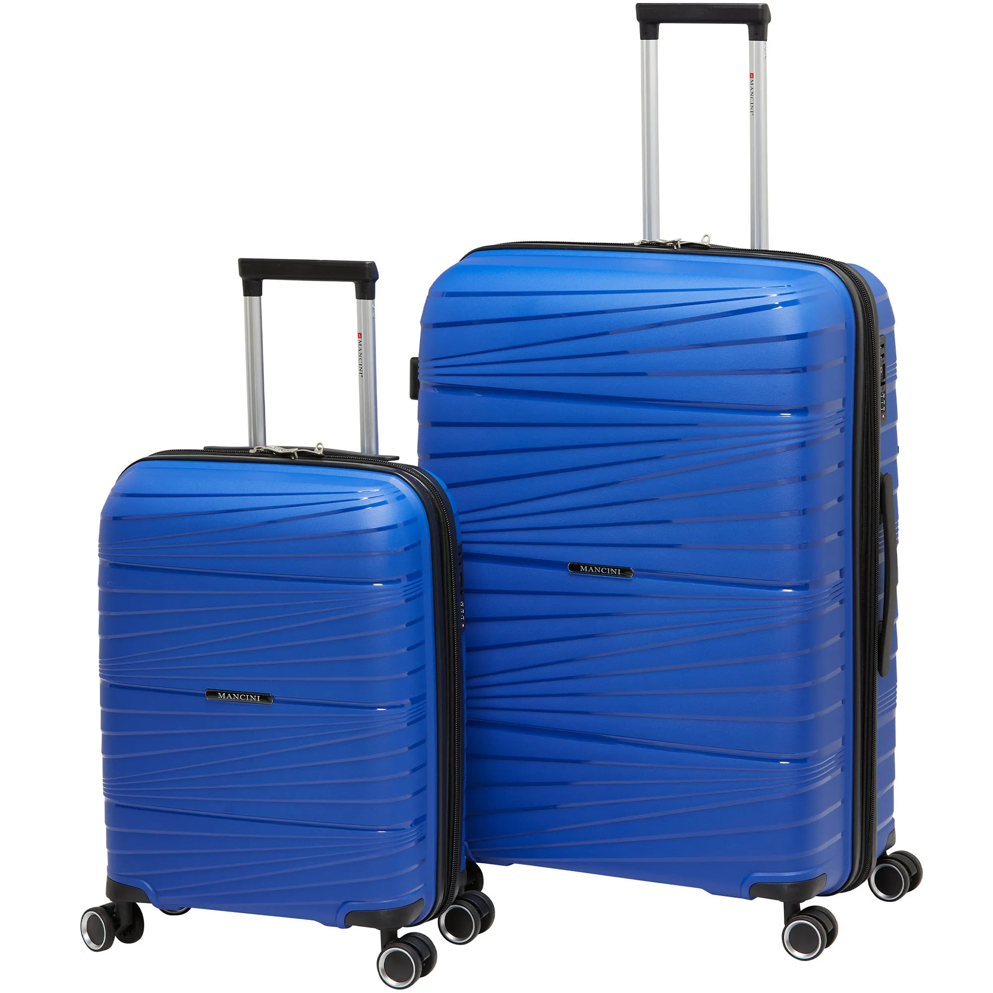Mancini Bermuda Collection Polypropylene Spinner Luggage 2-Piece Set (Carry-On & Large)