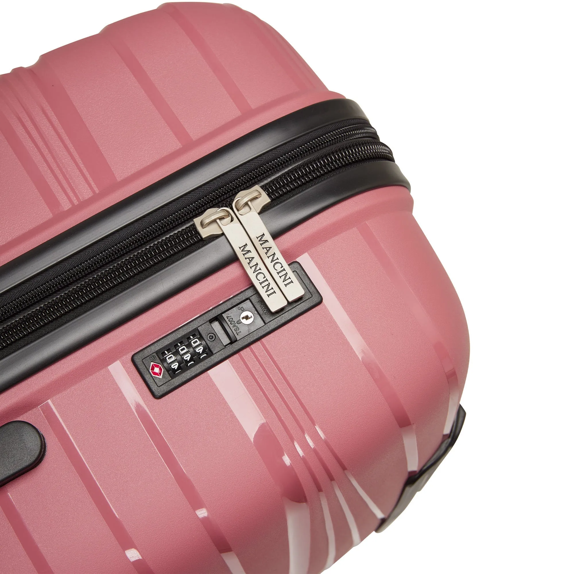 Mancini Bermuda Collection Polypropylene Spinner Luggage 2-Piece Set (Carry-On & Large)