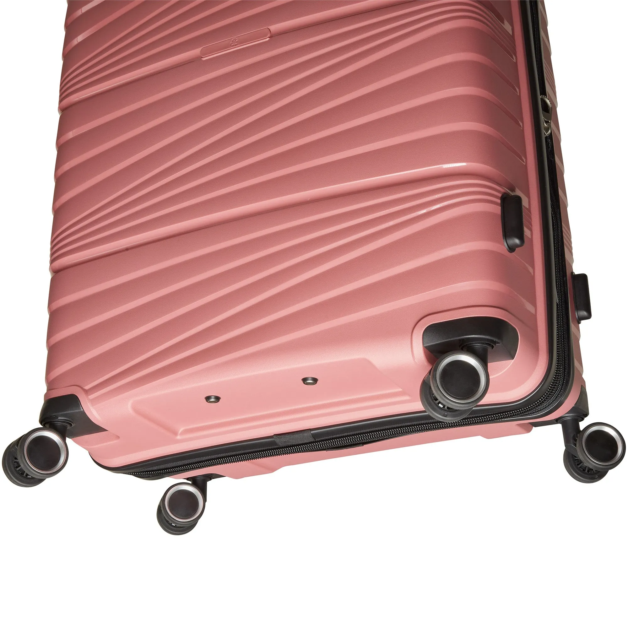 Mancini Bermuda Collection Polypropylene Spinner Luggage 2-Piece Set (Carry-On & Large)