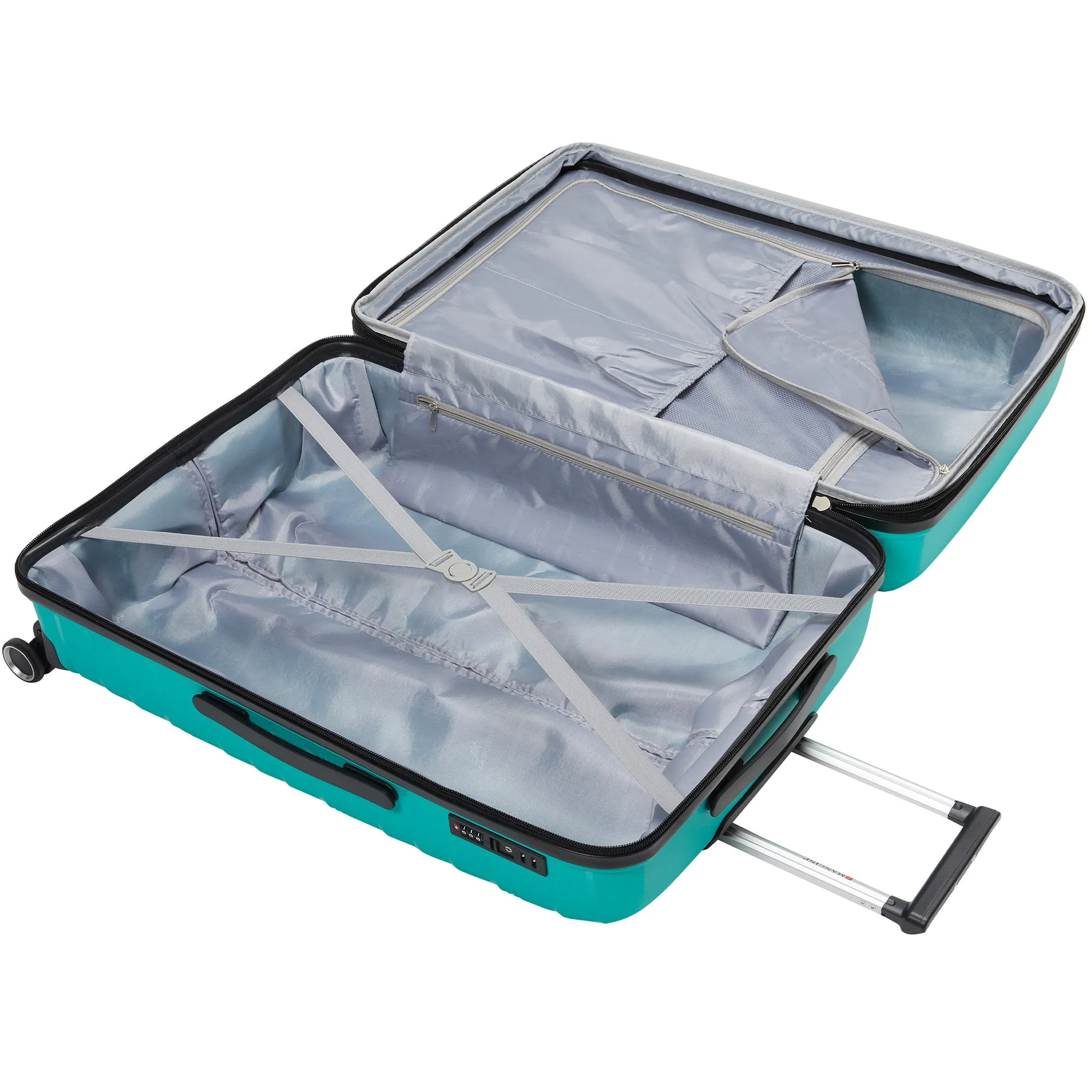Mancini Bermuda Collection Polypropylene Spinner Luggage 2-Piece Set (Carry-On & Large)