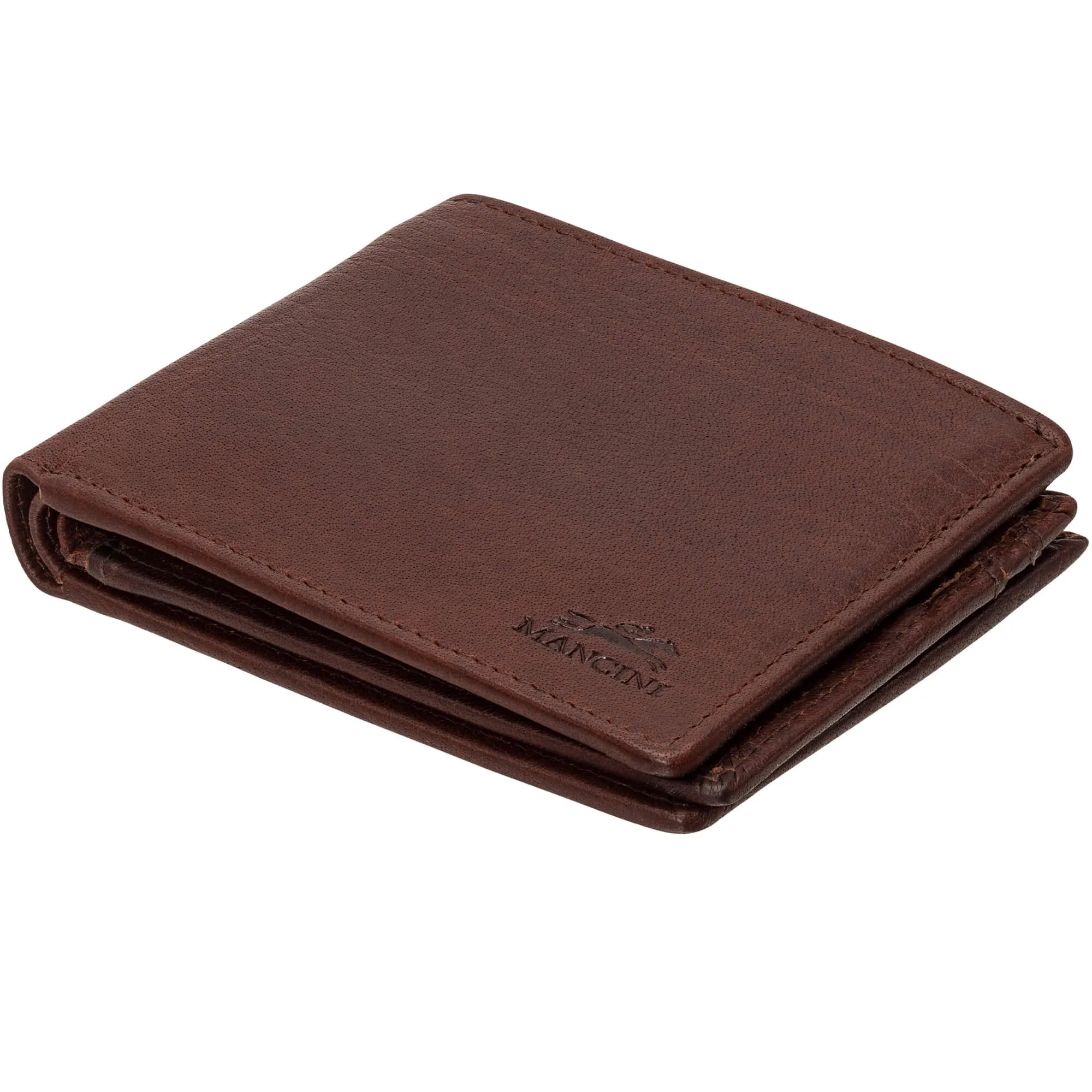 Mancini BUFFALO RFID Secure Center Wing Wallet with Coin Pocket