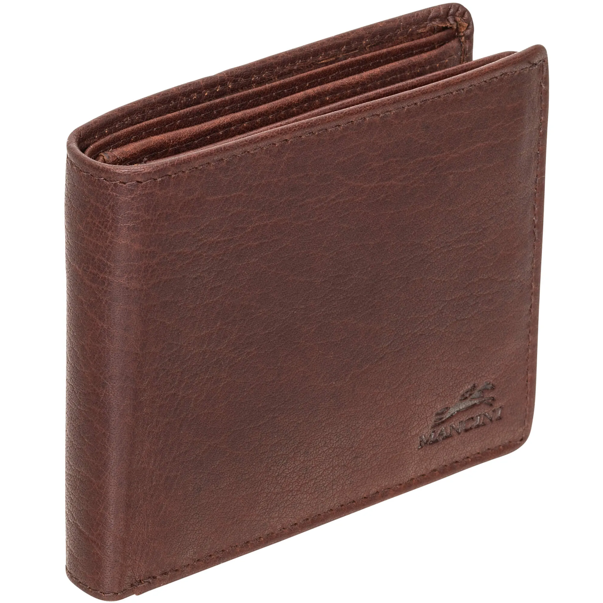 Mancini BUFFALO RFID Secure Center Wing Wallet with Coin Pocket