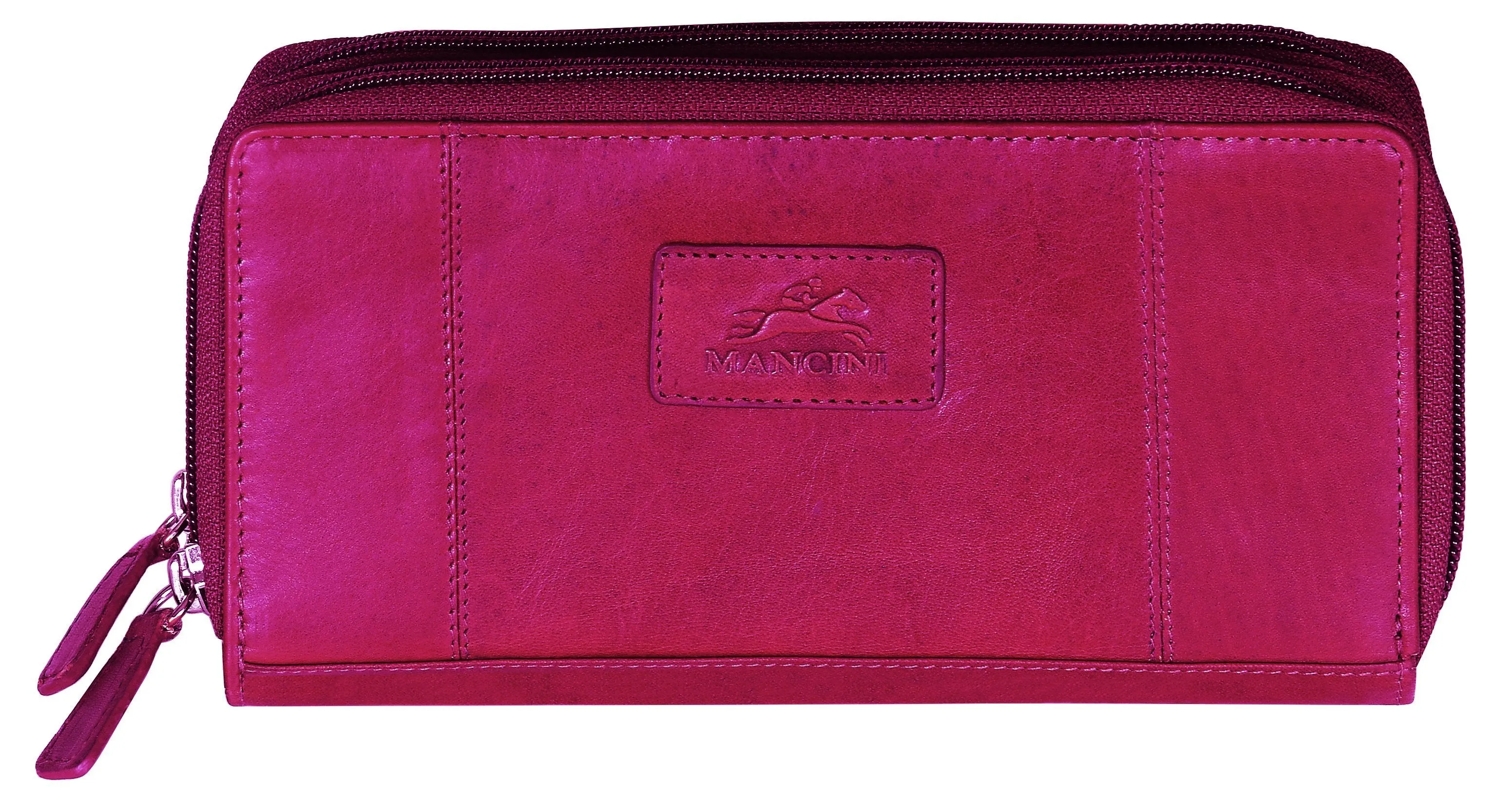 Mancini CASABLANCA Collection Ladies' Double Zipper “Clutch” Wallet (RFID Secure)