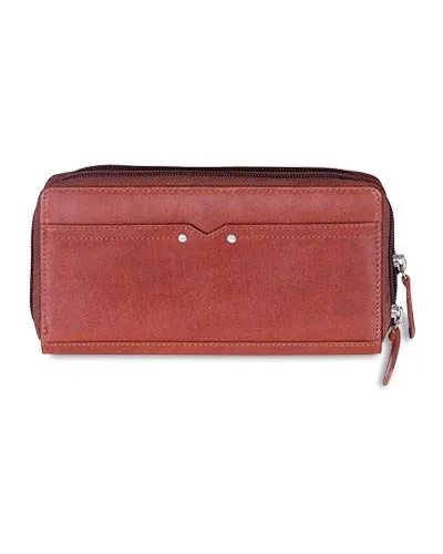 Mancini CASABLANCA Collection Ladies' Double Zipper “Clutch” Wallet (RFID Secure)