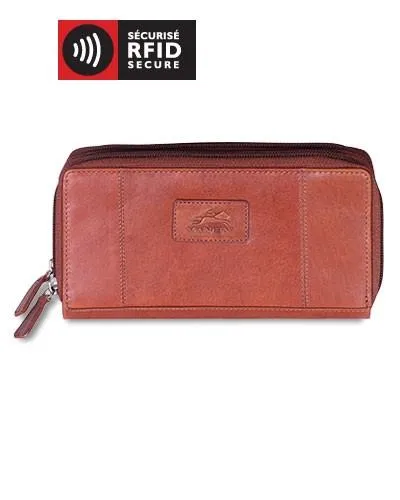 Mancini CASABLANCA Collection Ladies' Double Zipper “Clutch” Wallet (RFID Secure)