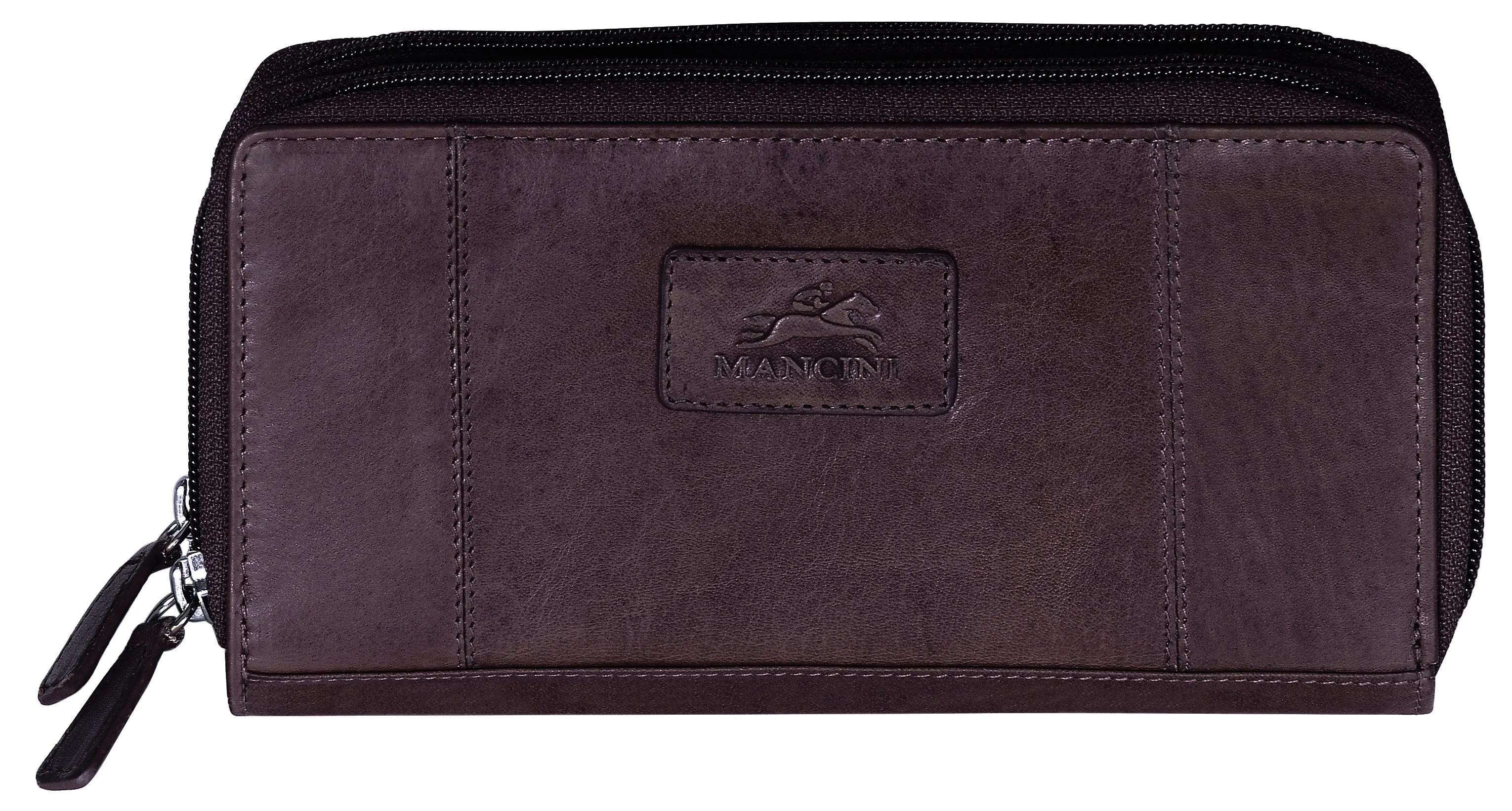 Mancini CASABLANCA Collection Ladies' Double Zipper “Clutch” Wallet (RFID Secure)
