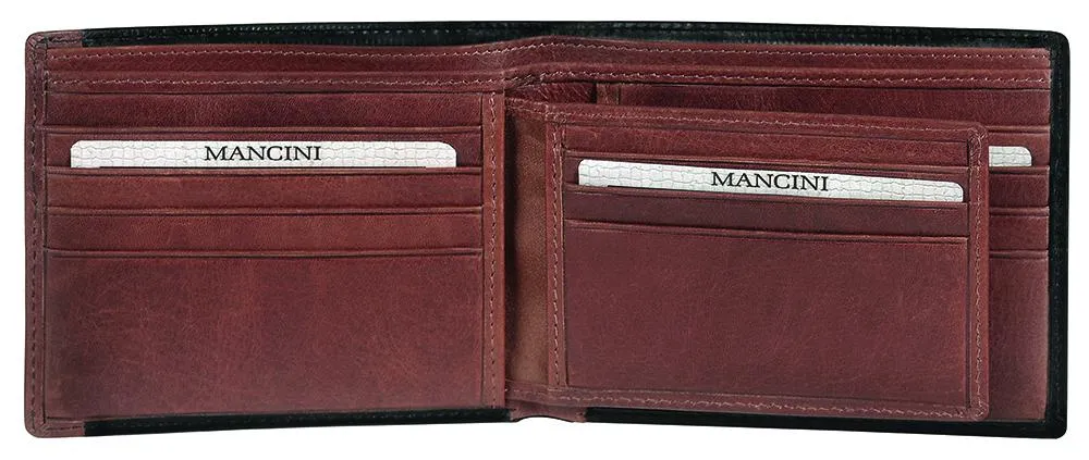Mancini CASABLANCA Collection Men's Billfold with Removable Passcase (RFID Secure)