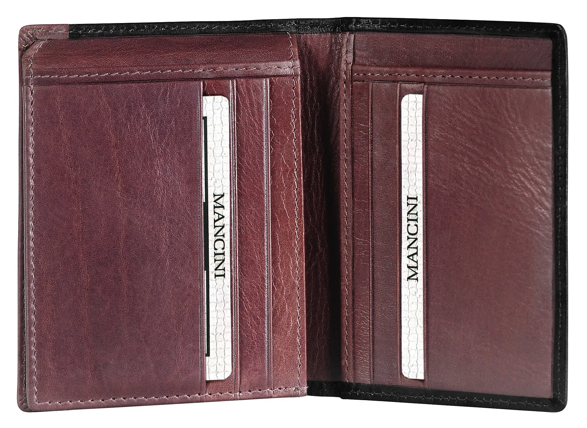 Mancini CASABLANCA Collection Men's Unique Vertical Wing Wallet (RFID Secure)
