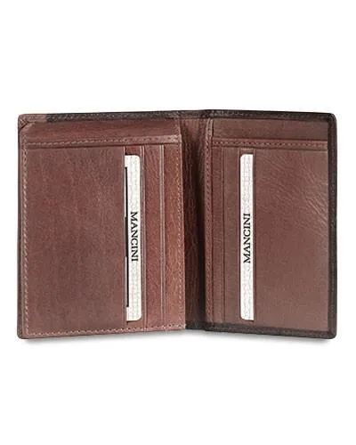 Mancini CASABLANCA Collection Men's Unique Vertical Wing Wallet (RFID Secure)