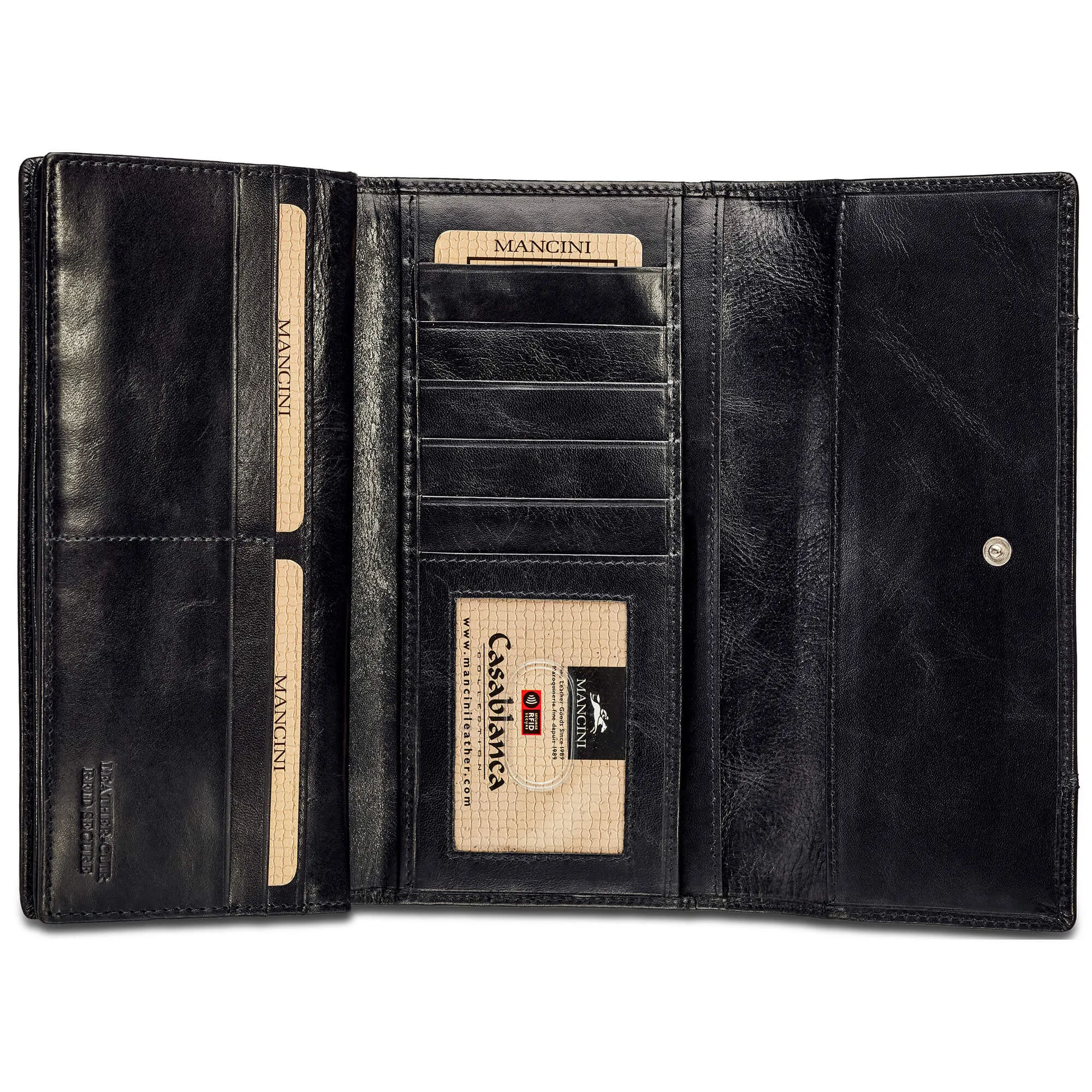 Mancini CASABLANCA Ladies' RFID Secure Trifold Wallet