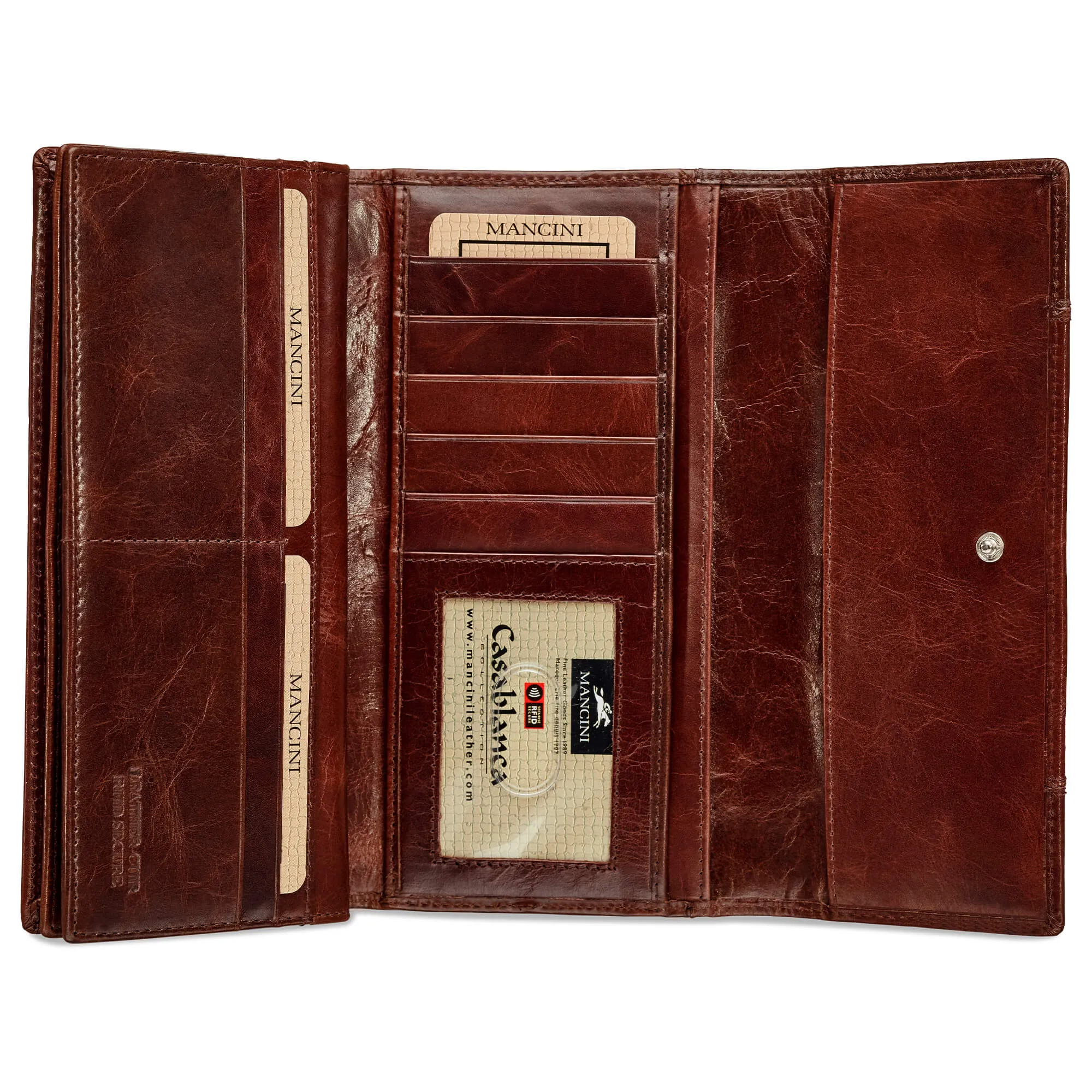 Mancini CASABLANCA Ladies' RFID Secure Trifold Wallet