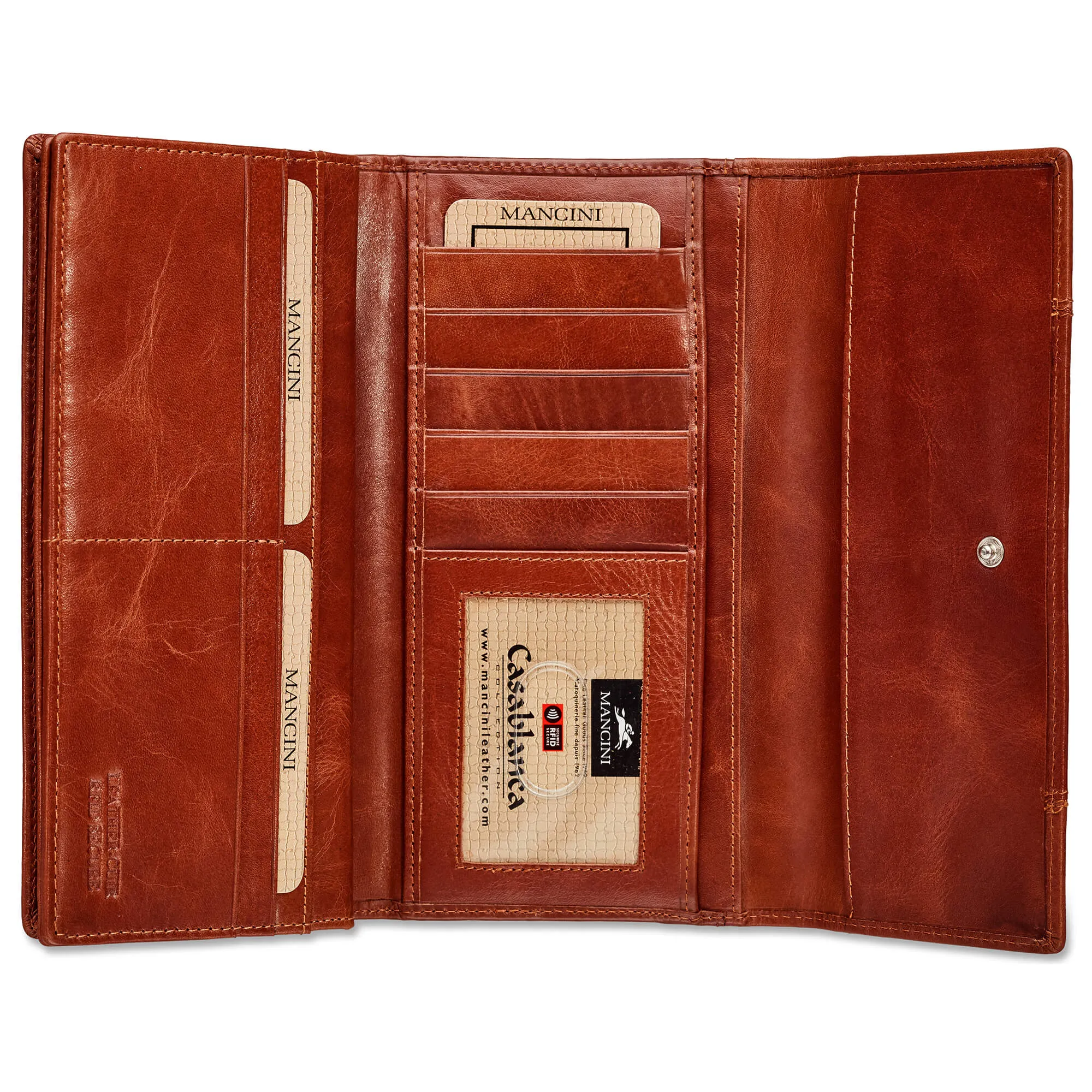Mancini CASABLANCA Ladies' RFID Secure Trifold Wallet