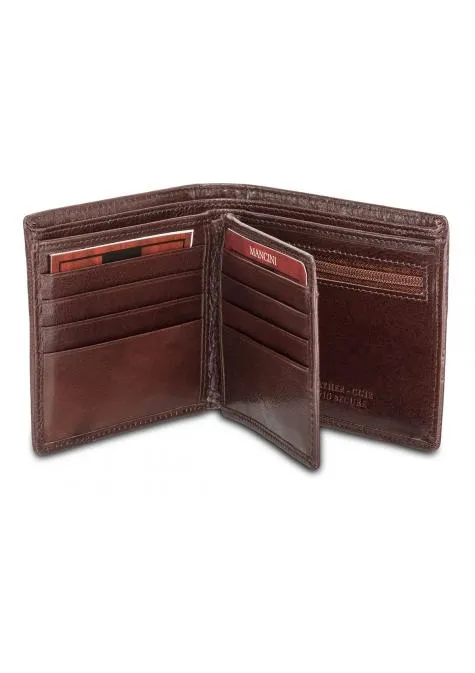 Mancini EQUESTRIAN-2 Men's RFID Secure Center Wing Wallet with Coin Pocket