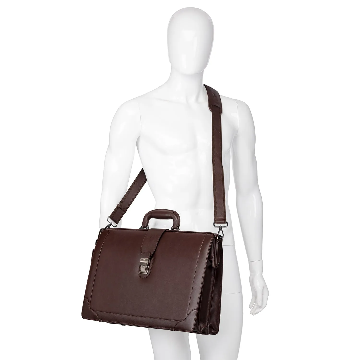 Mancini MILAN Luxurious Litigator Briefcase Pocket for 17.3” Laptop