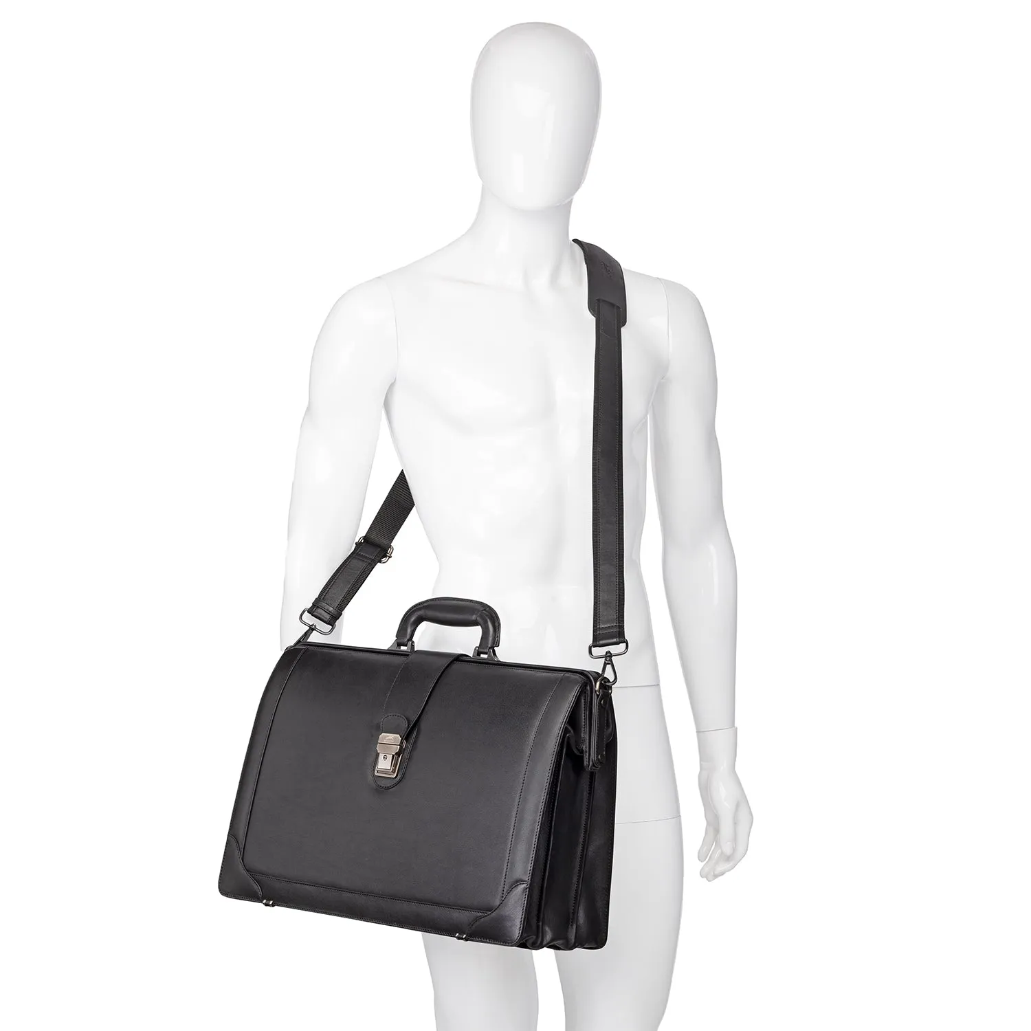 Mancini MILAN Luxurious Litigator Briefcase Pocket for 17.3” Laptop