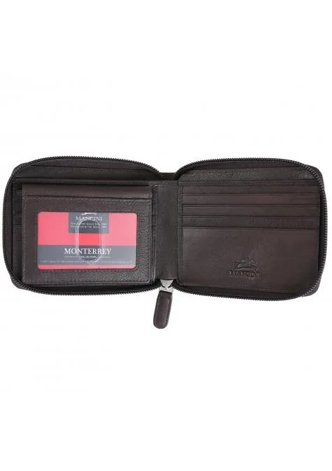 Mancini MONTERREY Men's Zippered Wallet With Removable Passcase