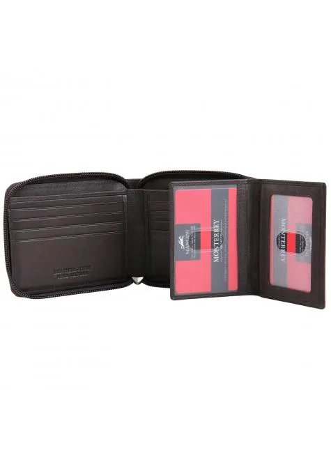 Mancini MONTERREY Men's Zippered Wallet With Removable Passcase